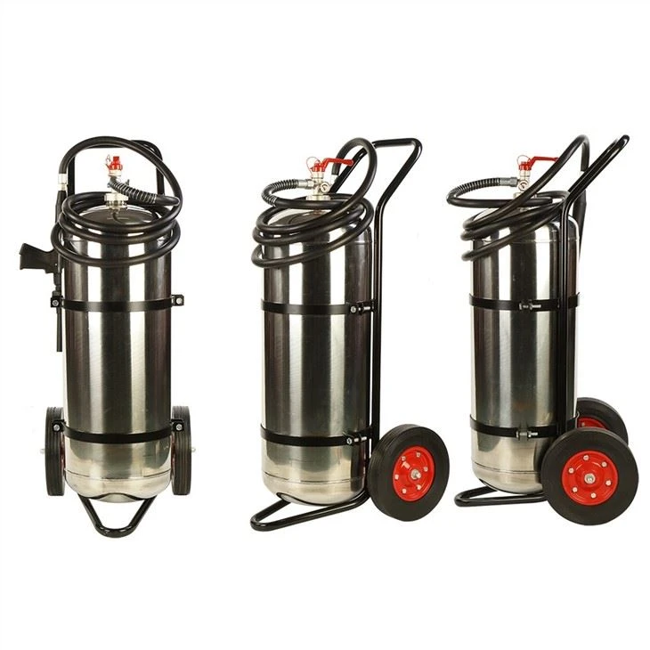 50L/75/100L Stainless Steel Trolley Cart Fire Extinguisher